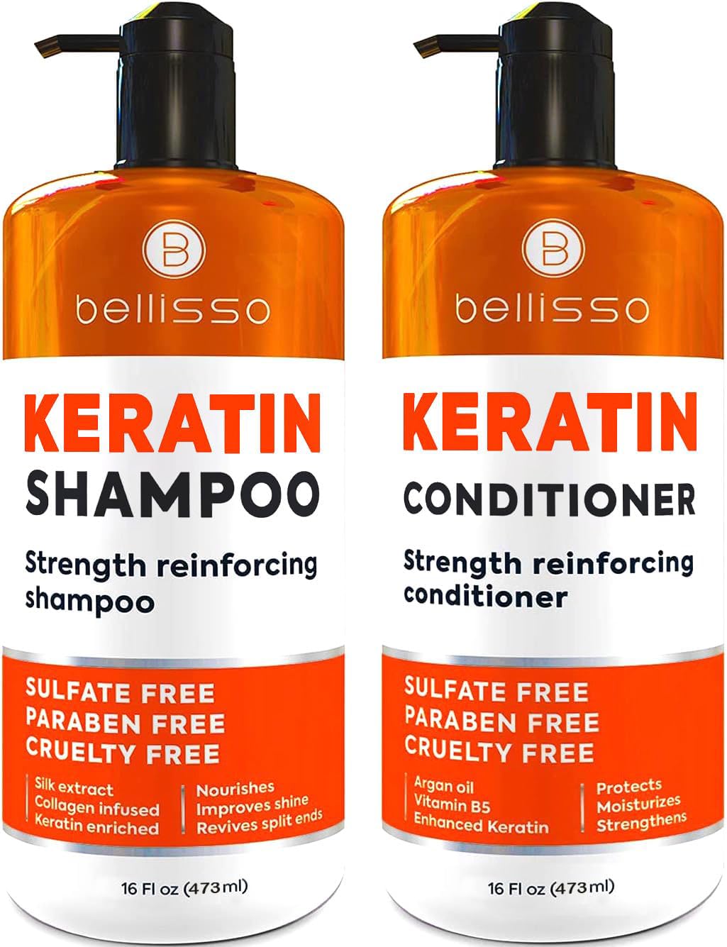 Amazon.com: Keratin Shampoo and Conditioner Set - Sulfate Free and